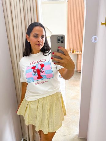 T shirt Lagosta Rosa - 8308 - Rebeca Azevedo