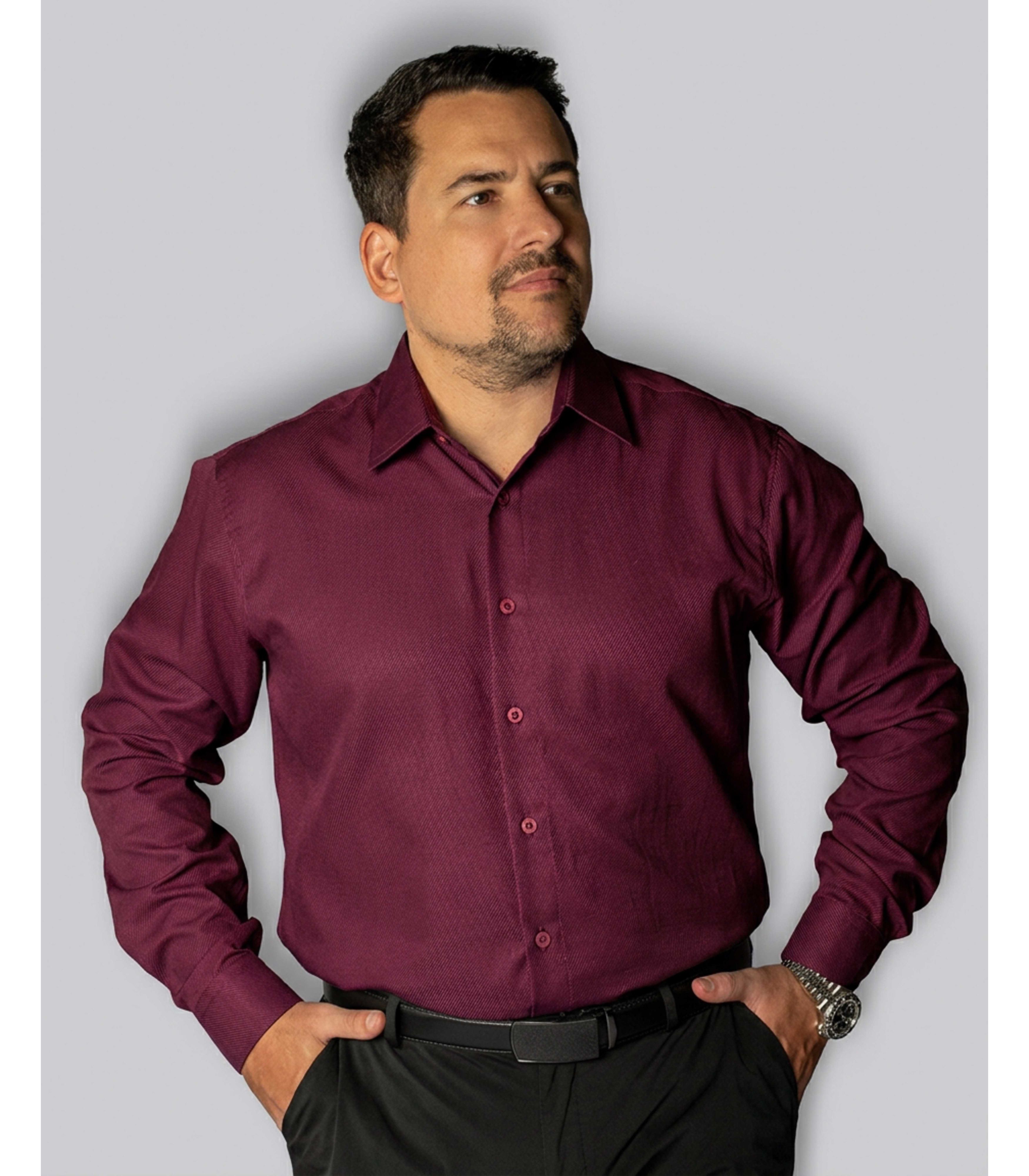 Camisa Social Marsala Slim Manga Longa - King Tern... - King Ternos