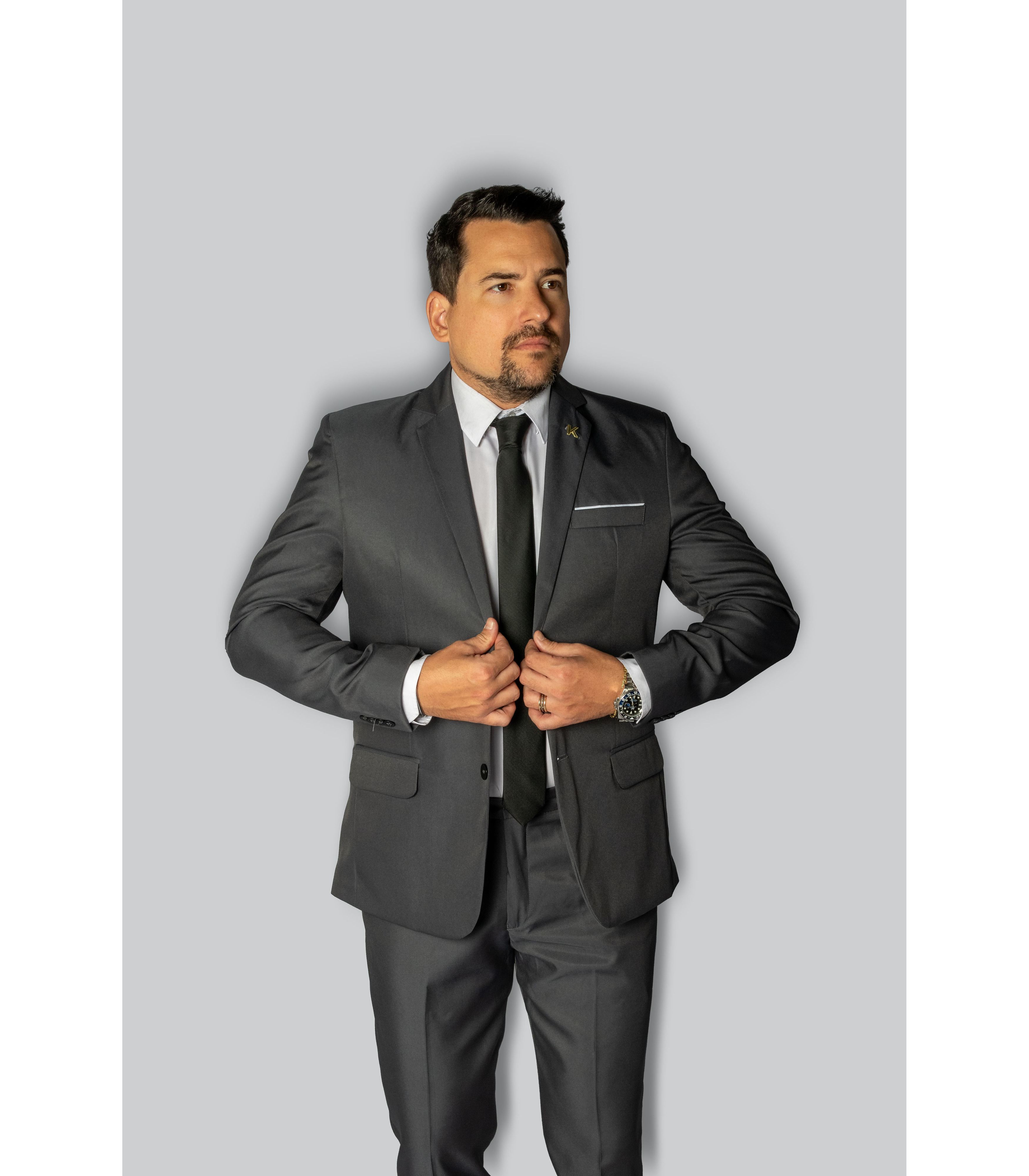  Costume Chumbo Slim em Gabardine - King Ternos - King Ternos