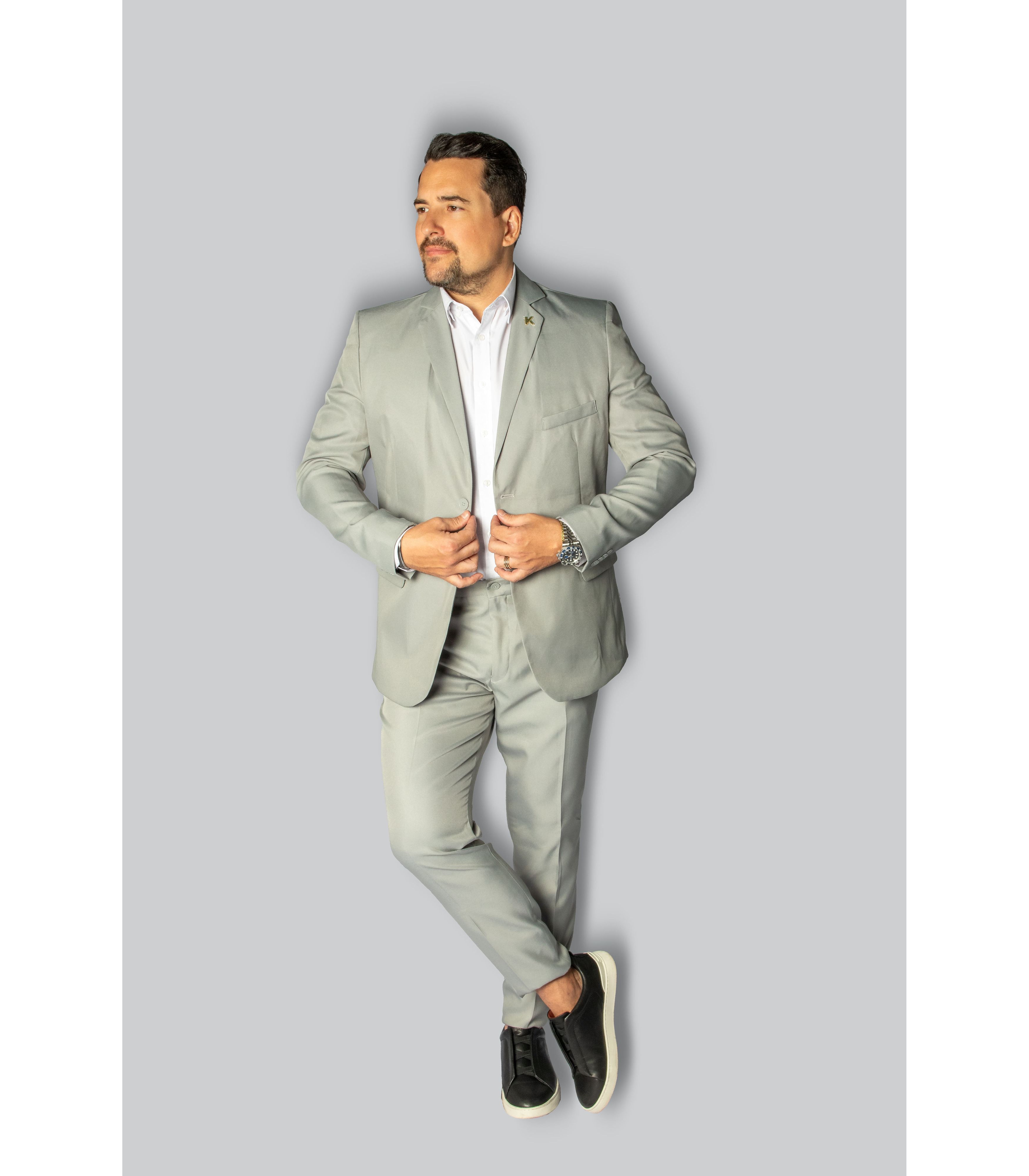 Costume Cinza Slim em Gabardine - King Ternos - King Ternos