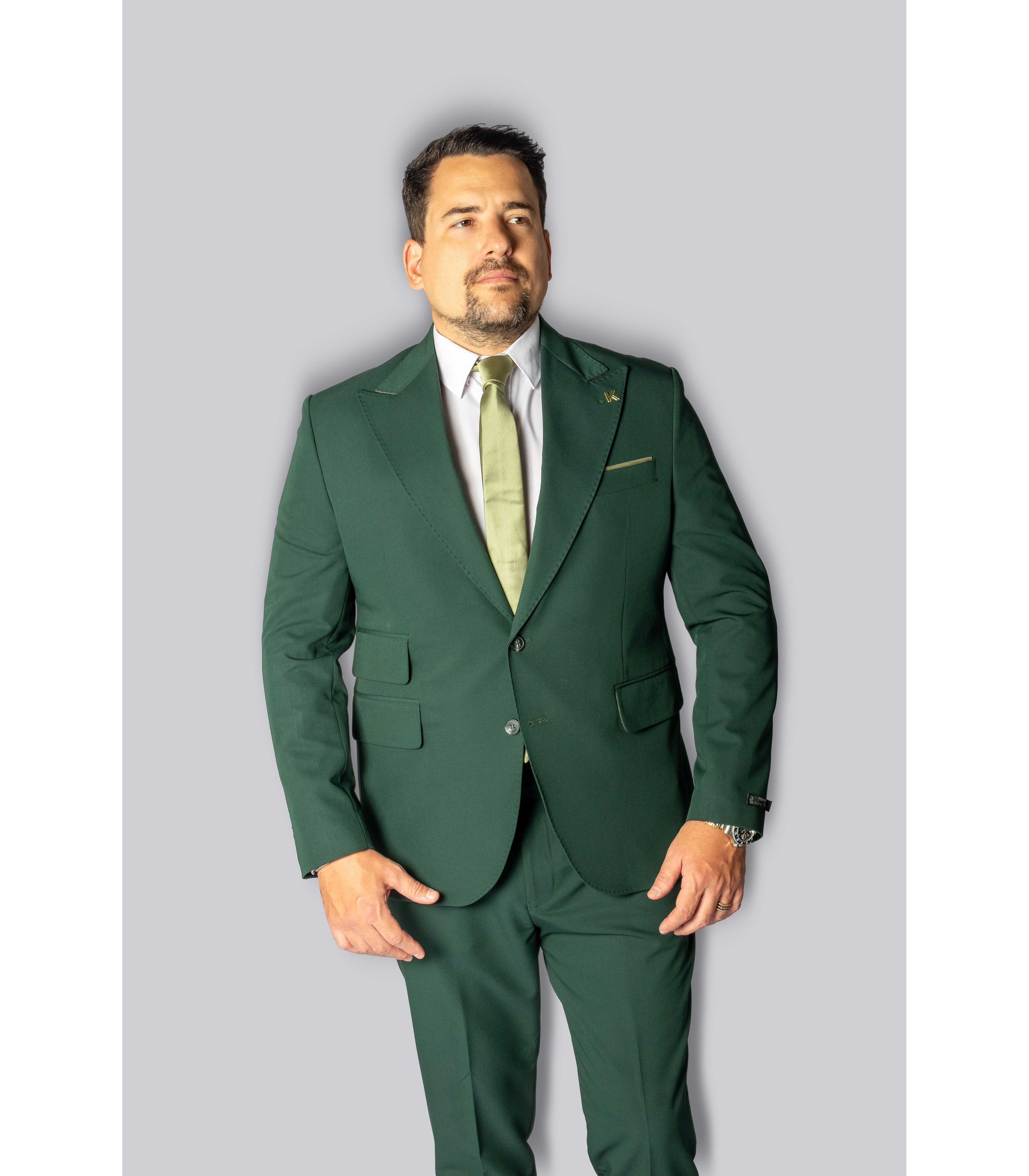 Costume Verde Slim em Poliviscose - Coleção Suíça ... - King Ternos