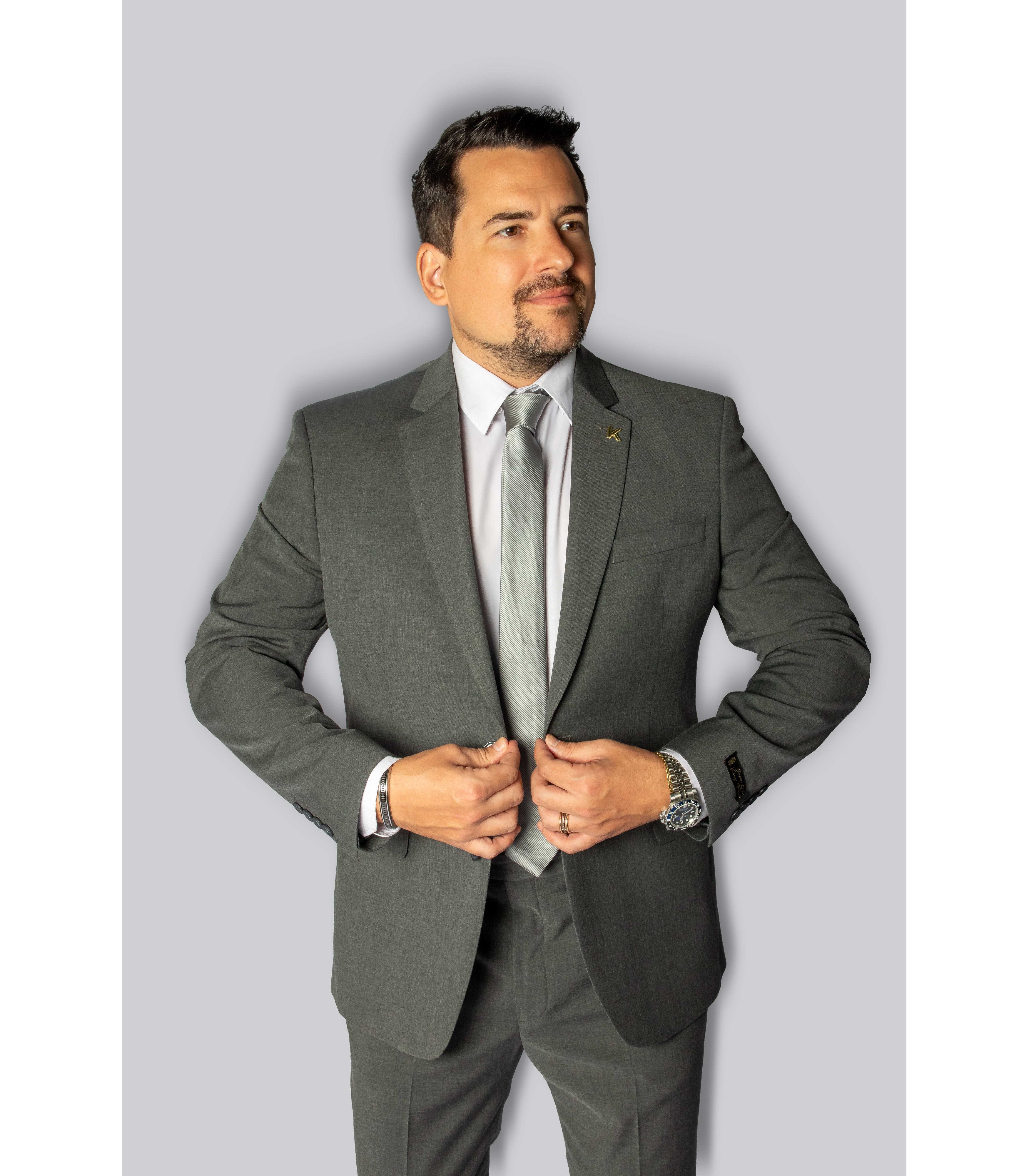 Costume Cinza Slim em Lã Fria 120 Fios - Coleção Mônaco King Ternos