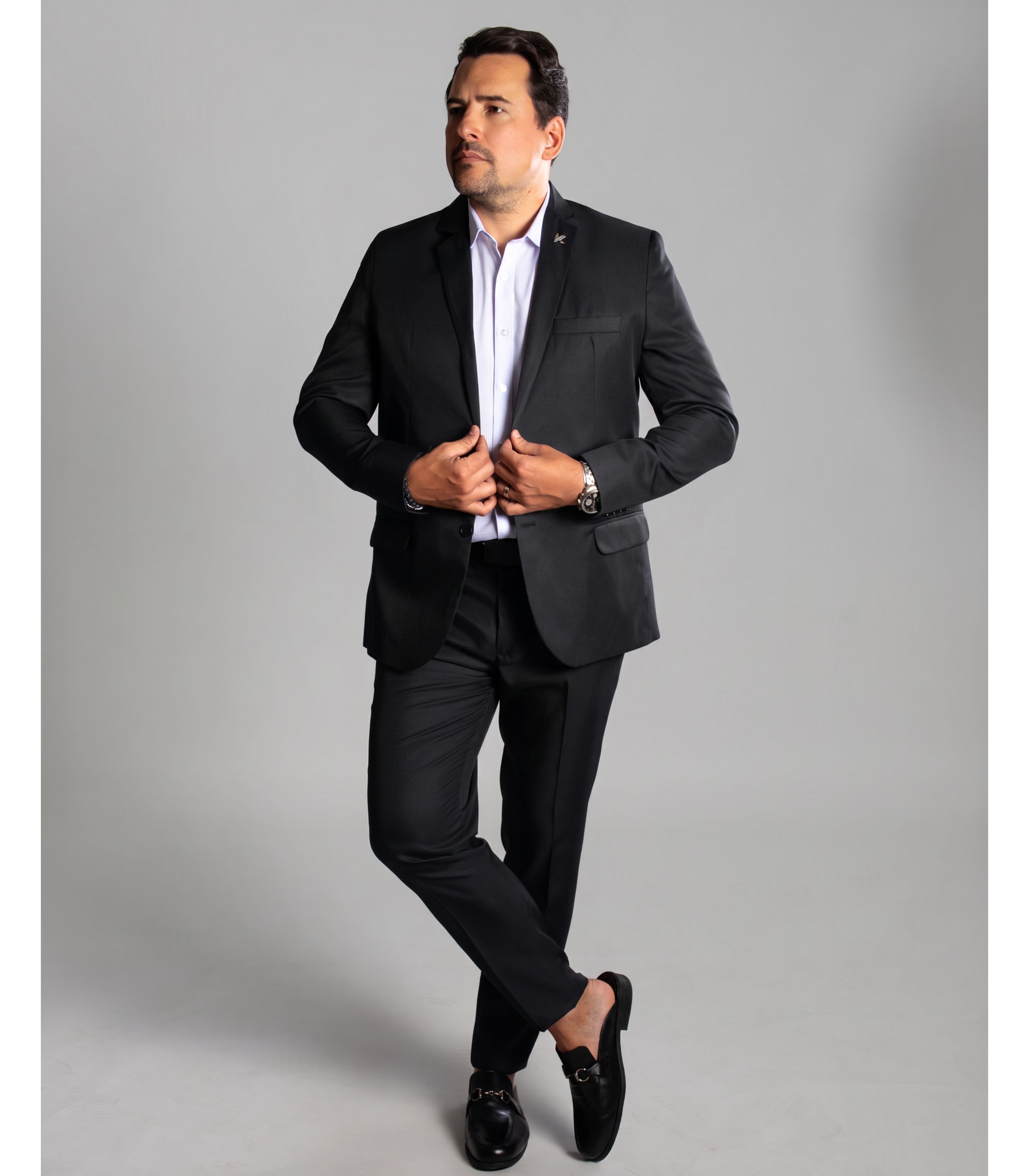 Terno Preto Slim em Gabardine - King Ternos - King Ternos