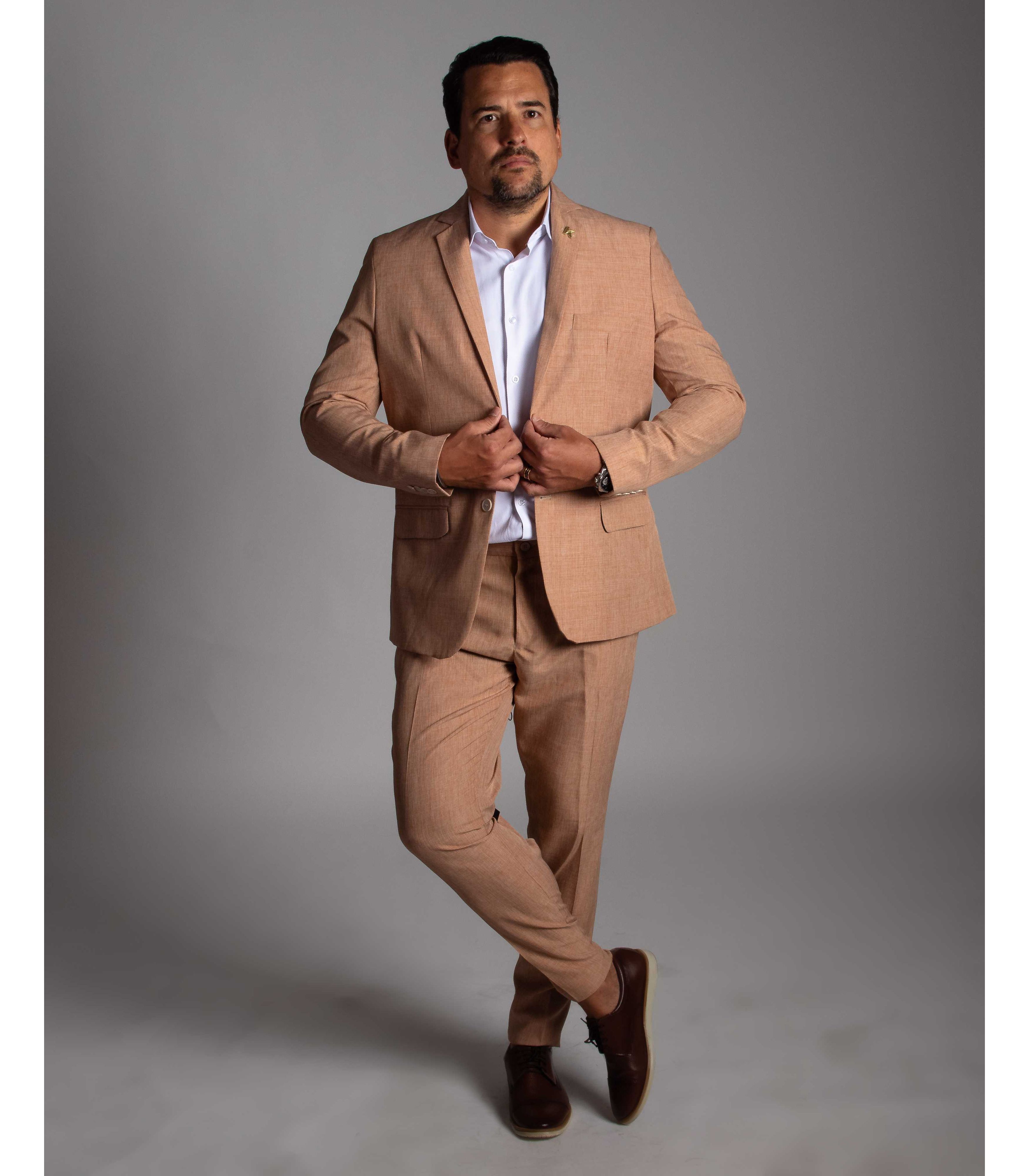 Costume Caramelo Em Microfibra - King Ternos - King Ternos