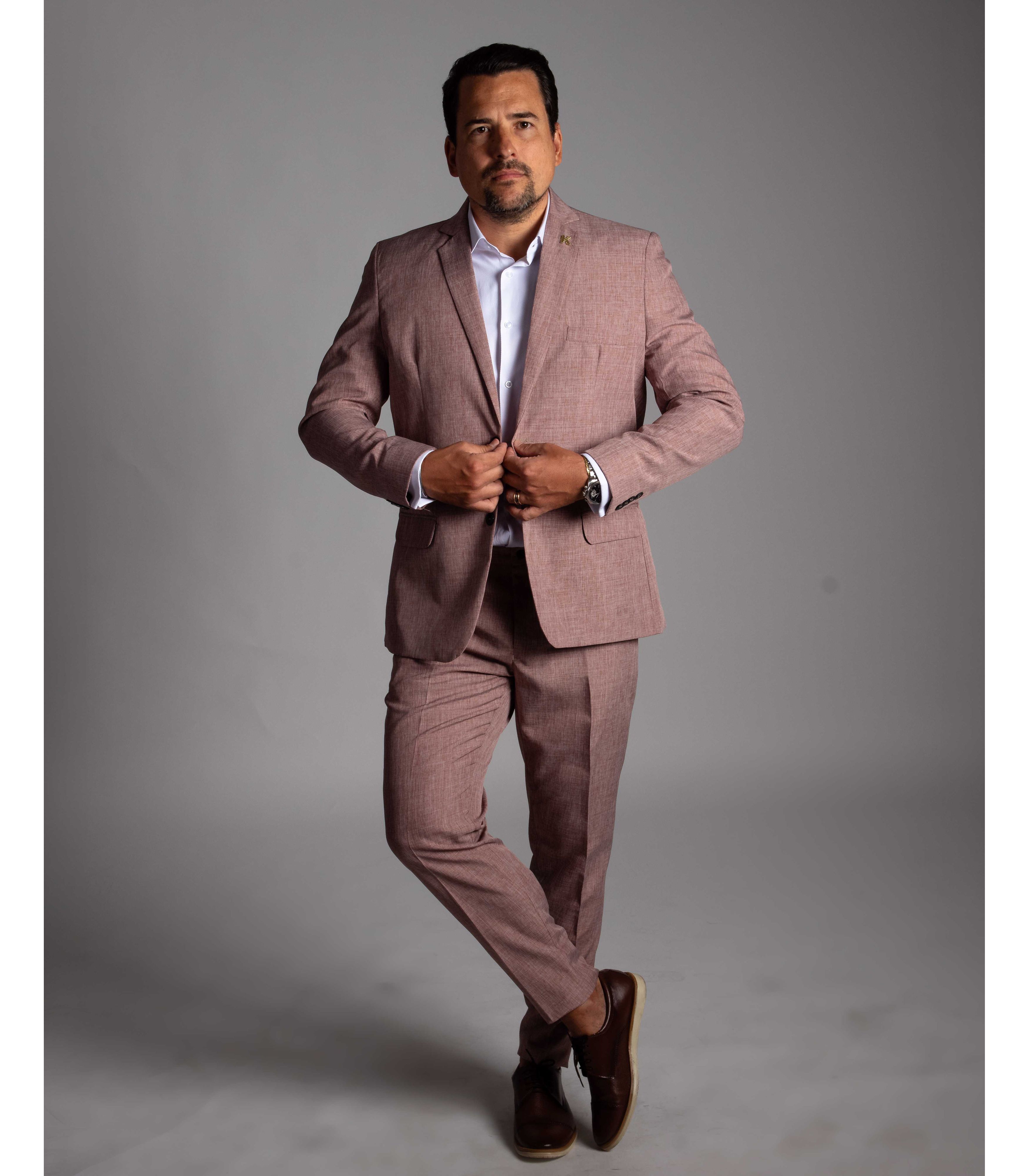 Costume Castanho Em Microfibra - King Ternos - King Ternos