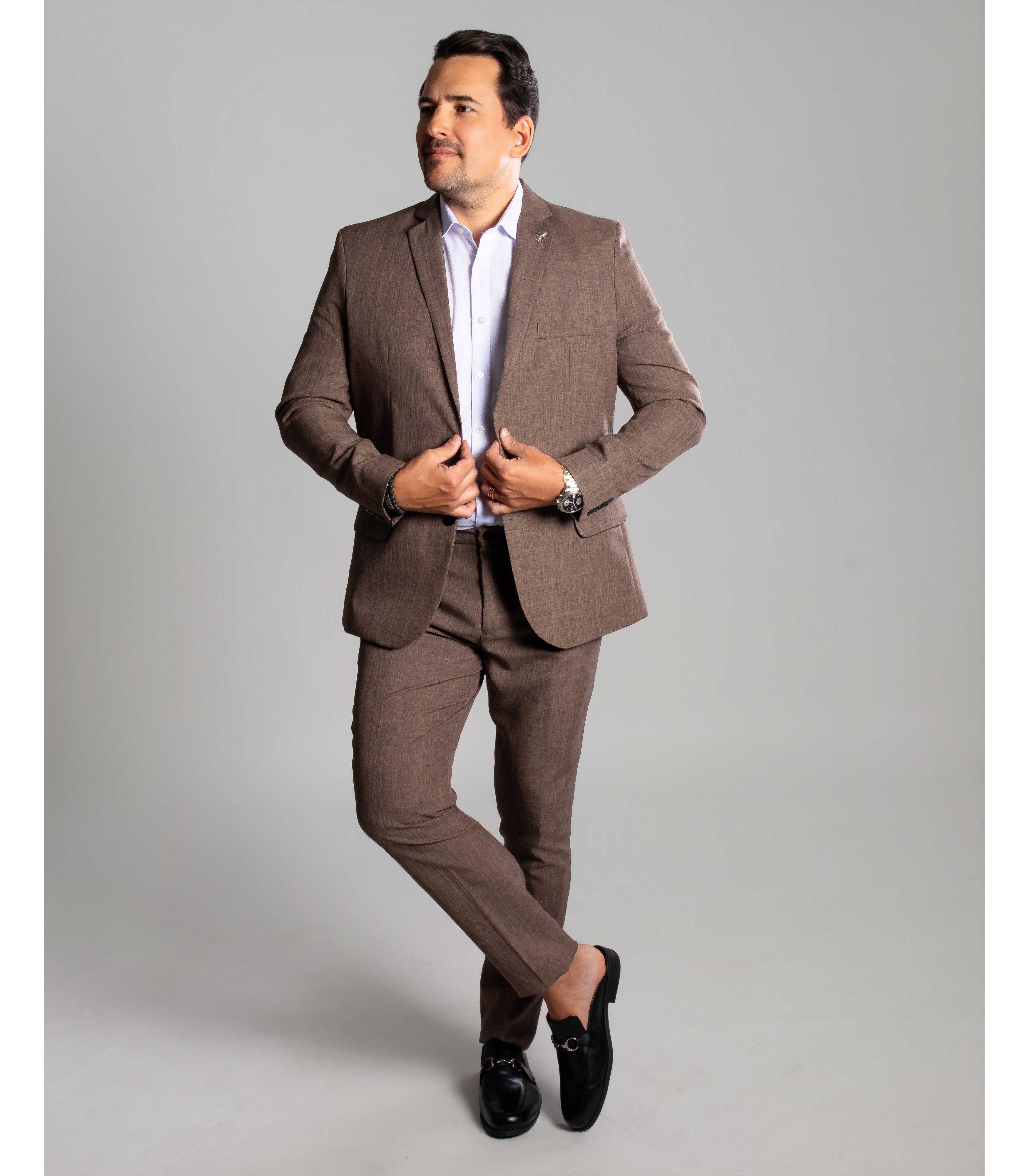 Costume Marrom Em Microfibra - King Ternos - King Ternos