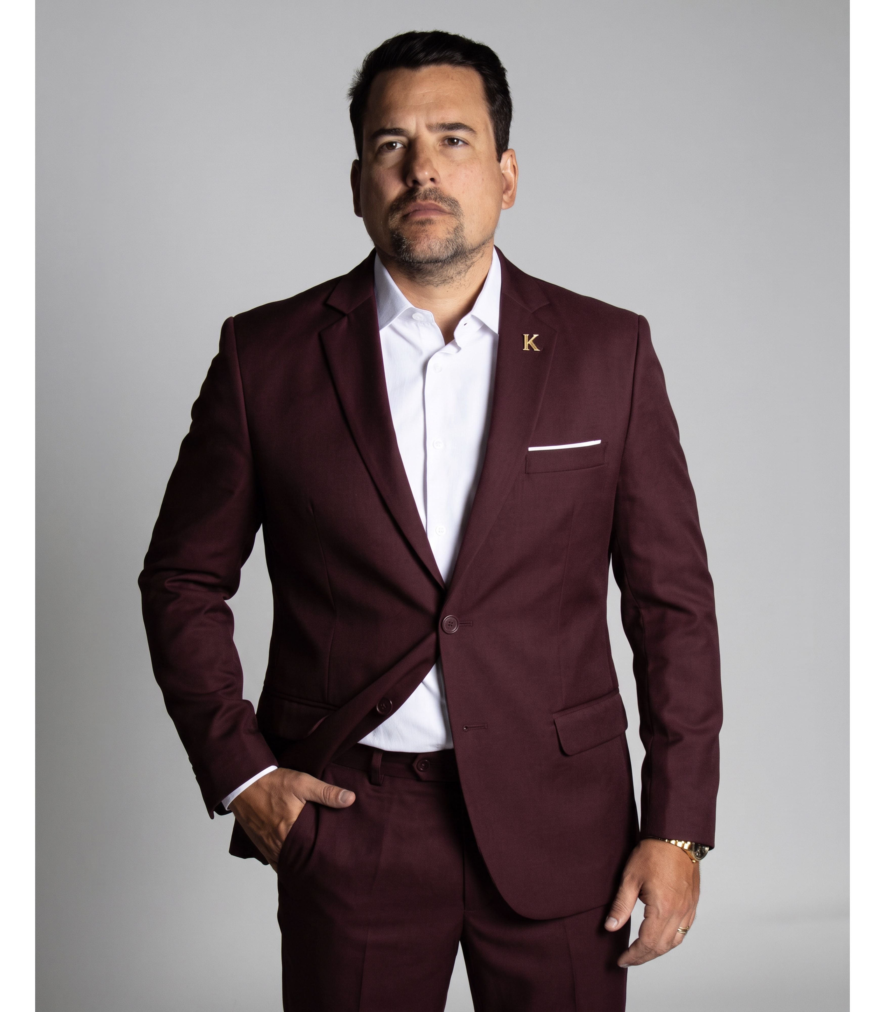 Terno Marsala Slim em Poliéster - King Ternos - King Ternos