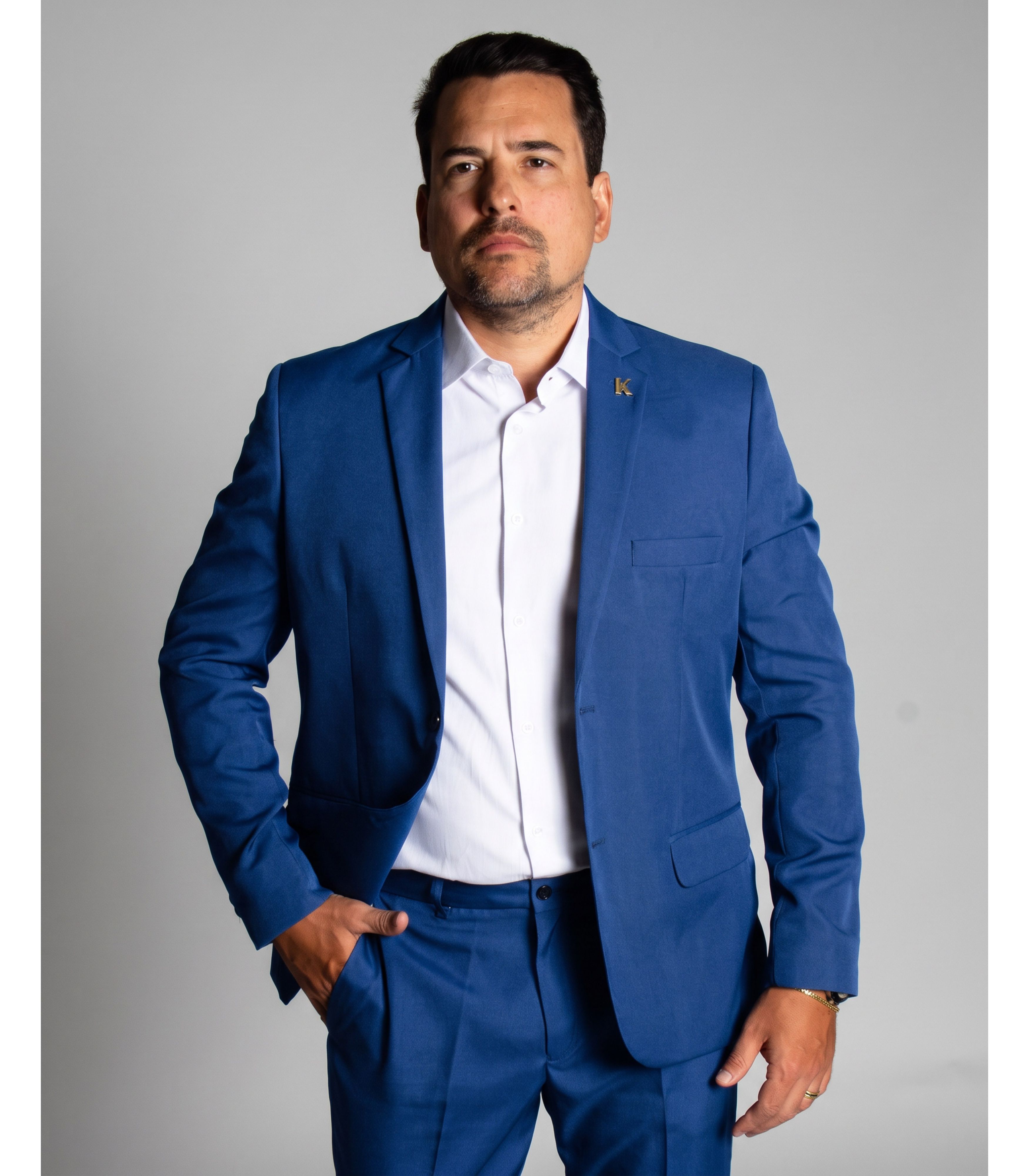 Terno Safira da Noite Slim em Poliéster - King Ter... - King Ternos
