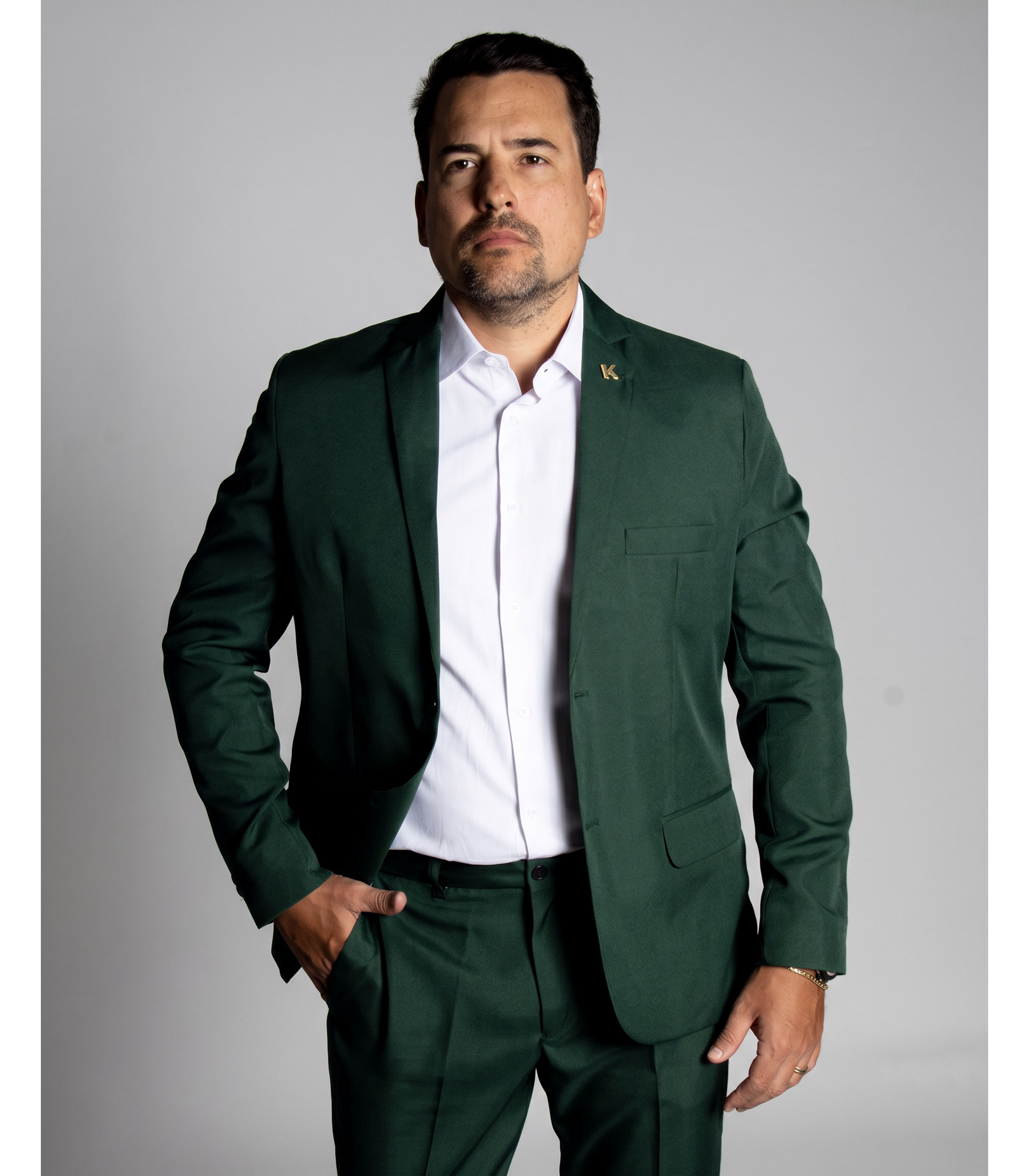 Terno Verde Slim em Poliéster - King Ternos - King Ternos
