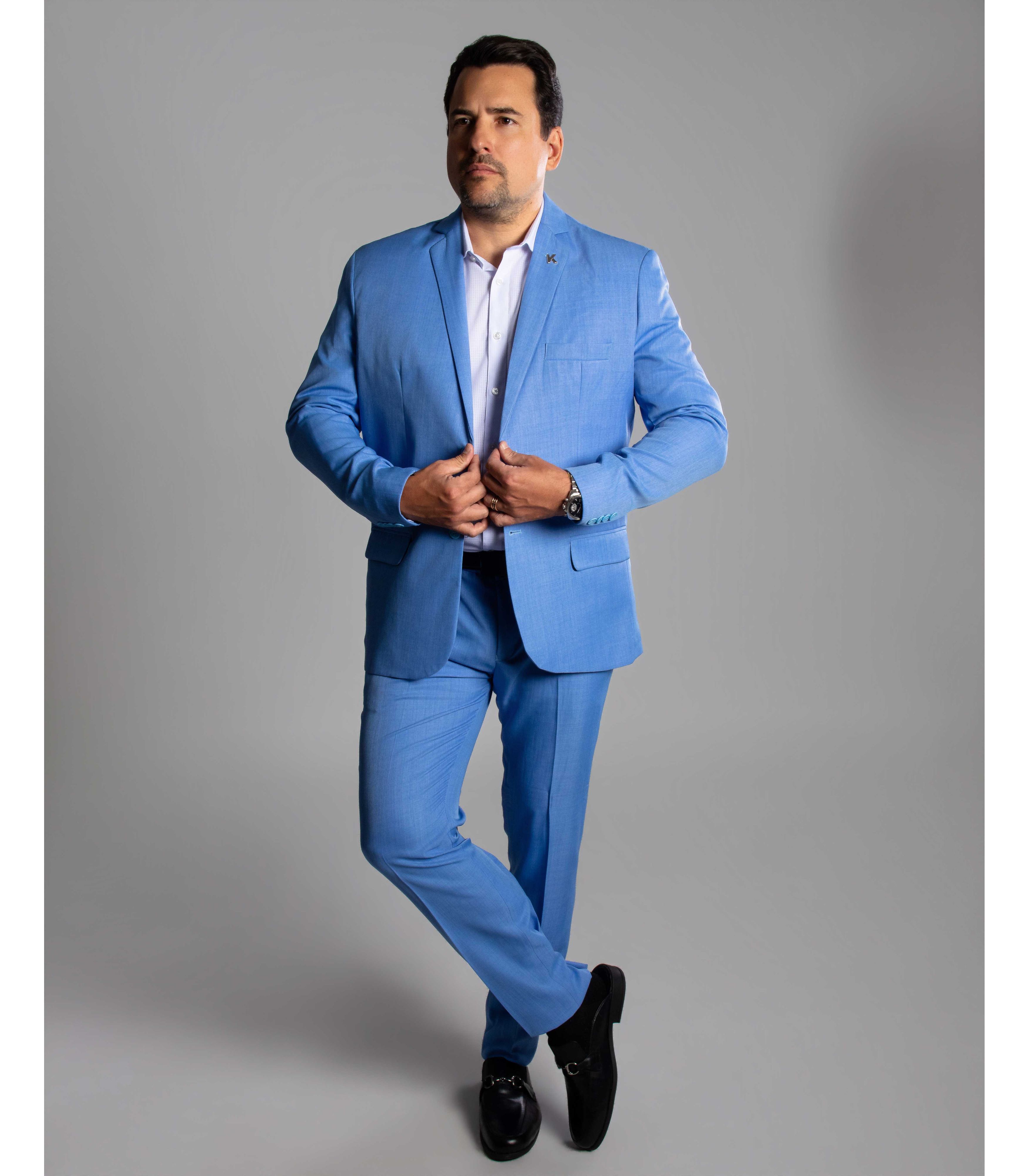 Terno Azul Slim em Poliviscose - Coleção Tropical ... - King Ternos