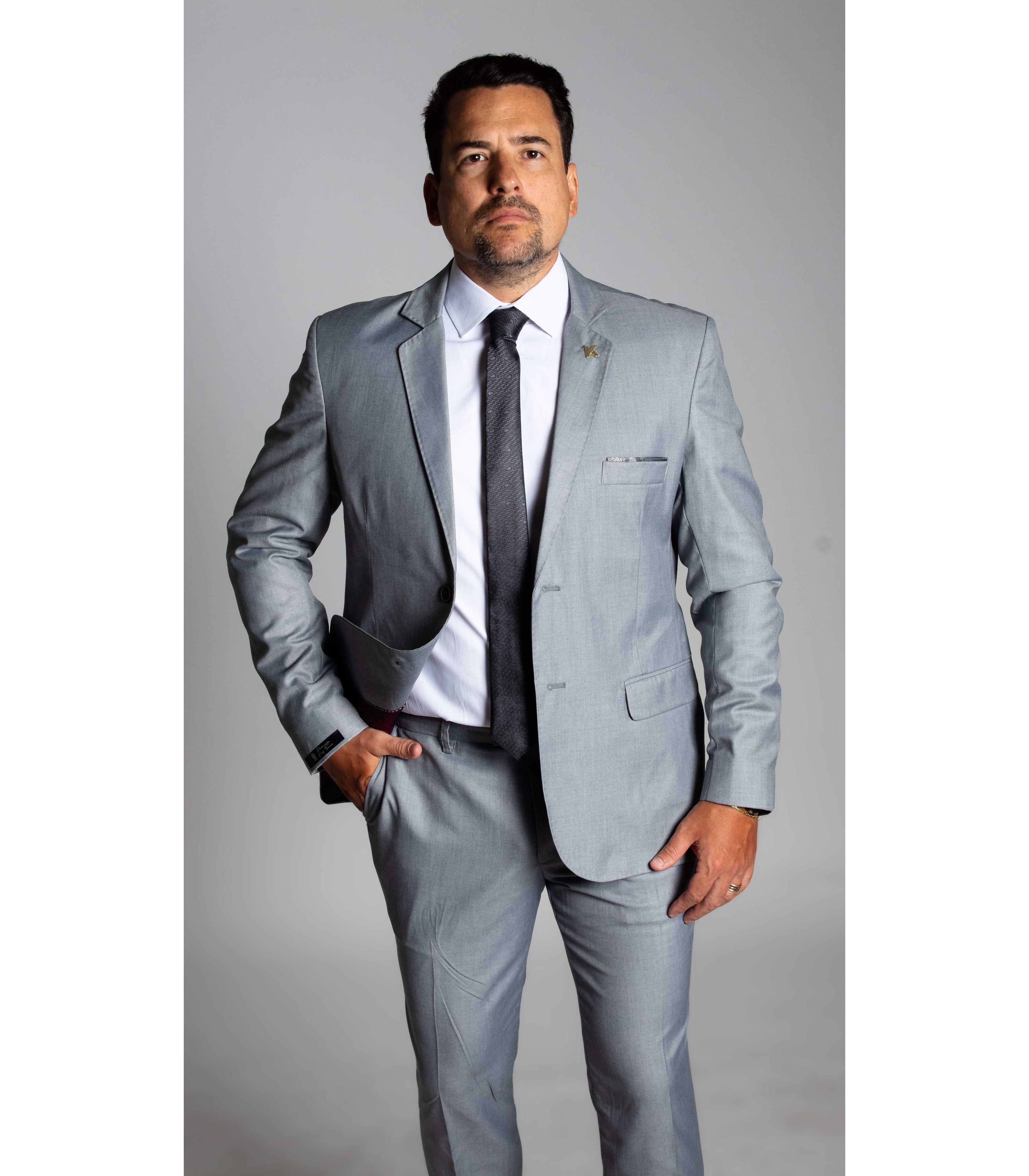 Costume Crômio Slim em Poliviscose - Coleção Tropi... - King Ternos