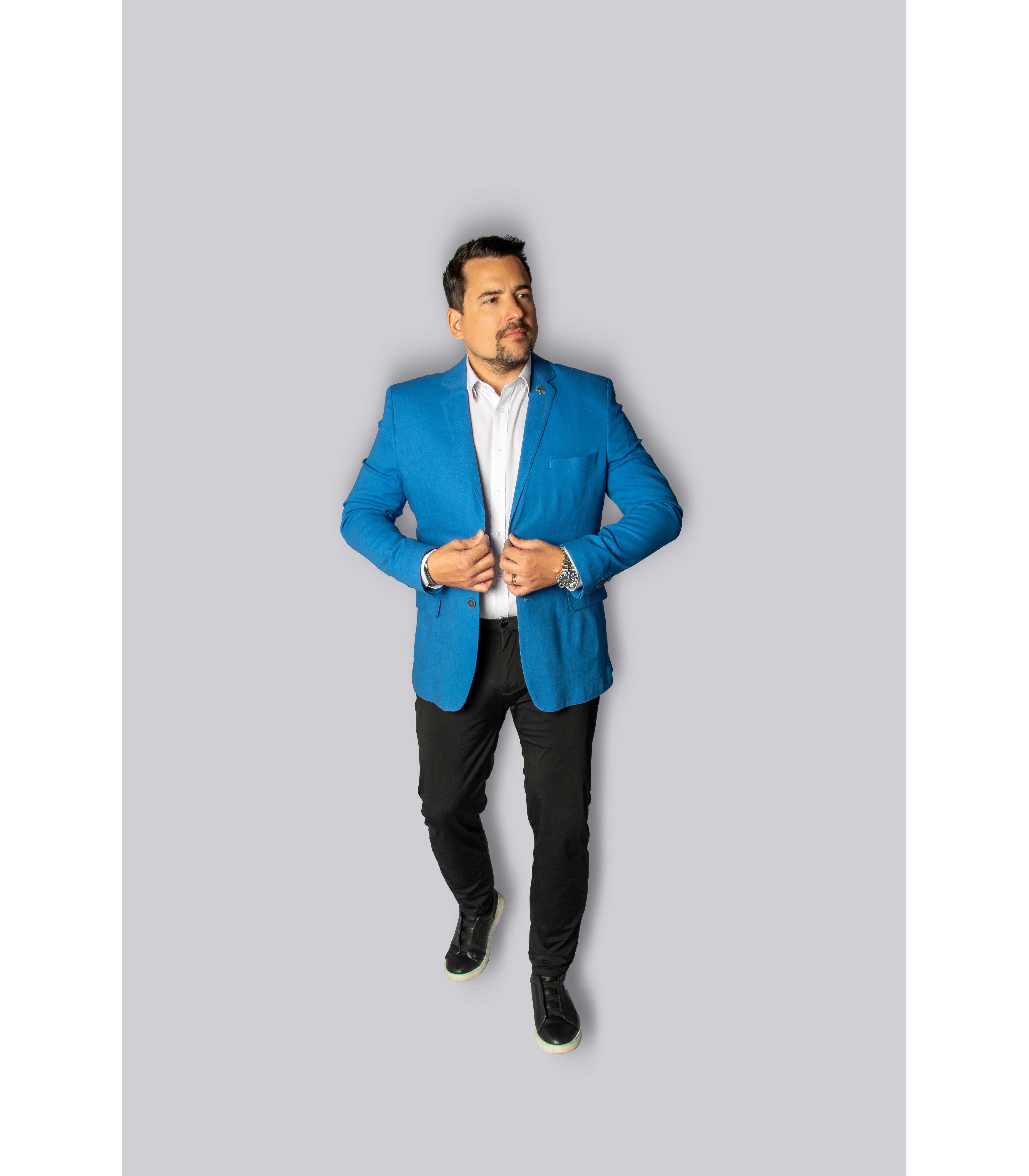Blazer Veneza Azul Royal Slim em Linho - King Tern... - King Ternos