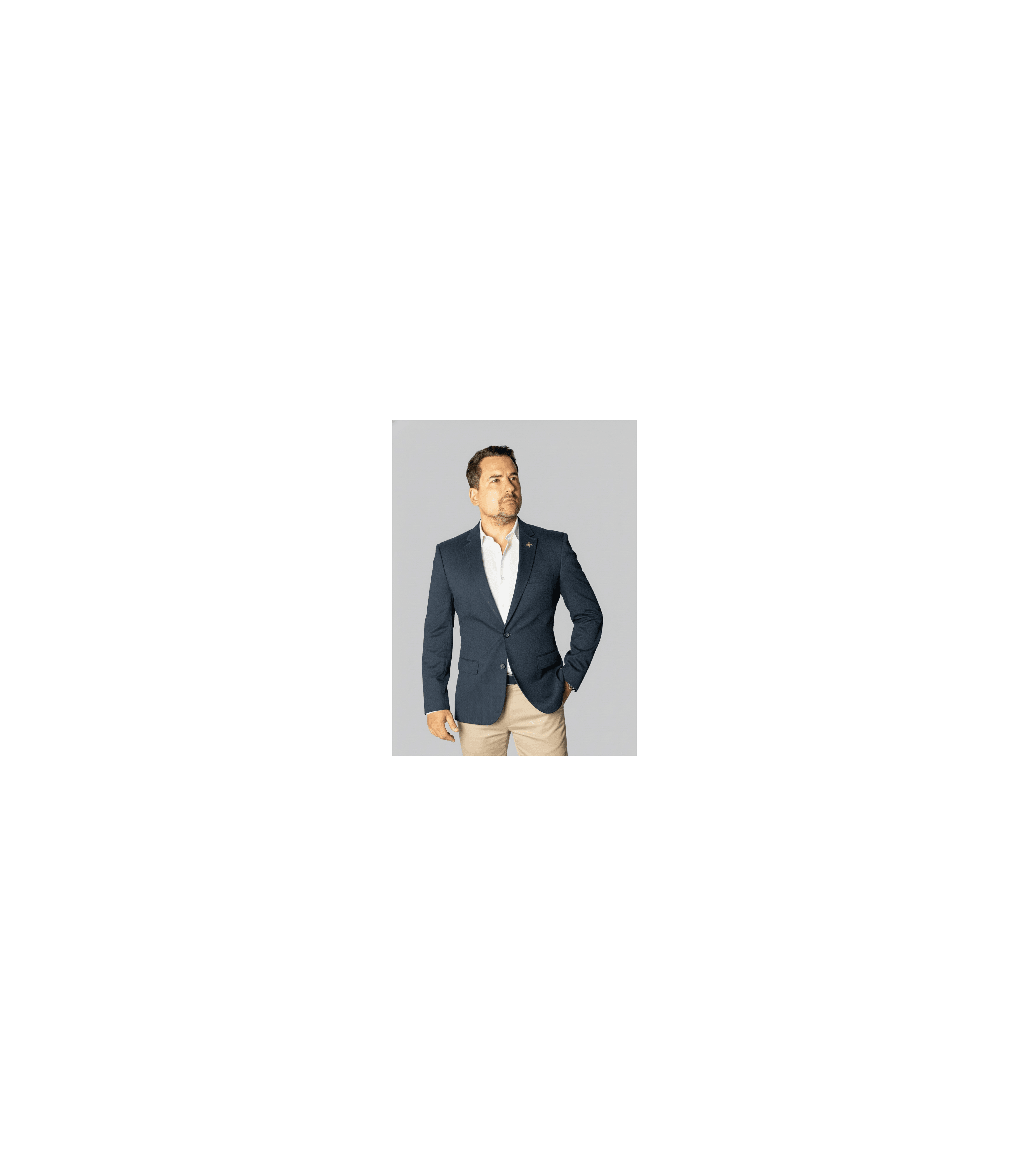 Blazer Azul Noite Slim em tecido Peletizado - King Ternos
