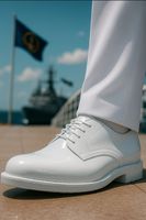 SAPATO MARINER MARINHA BRANCO ENVERNIZADO ALTO BRILHO