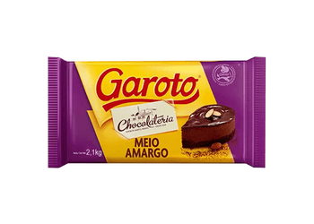 Barra de Chocolate Meio Amargo 1kg Garoto - Confespan