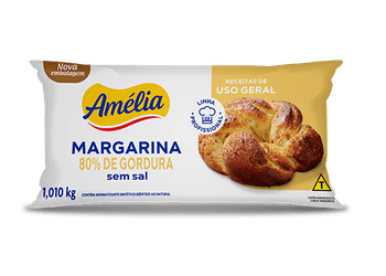 MARGARINA AMELIA USO GERAL SEM SAL 1,010 KG - Confespan