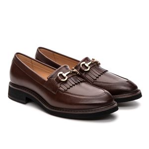 Mocassim Feminino Ginevra Couro Café