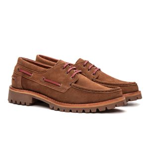 Mocassim Náutico Feminino Couro Suede Castanho