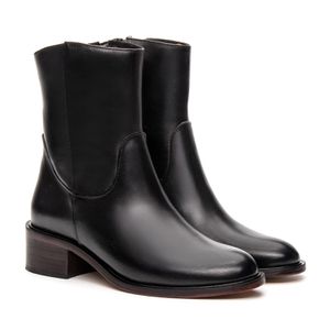 Bota Feminina Bari Couro Preta