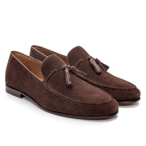 Mocassim Loafer Tassel Napoli Camurça Café