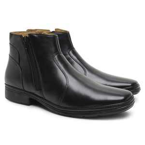 Bota Masculina Conforto com Zíper 4904 Preta