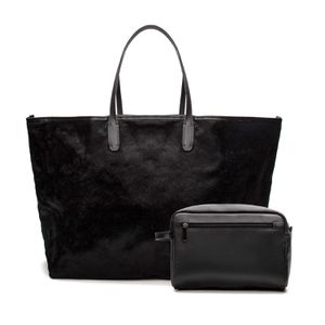 Bolsa Feminina Rina Pelo Preto Grande