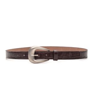 Cinto de Couro Croco Rovere Café