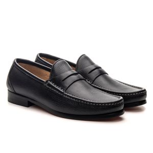 Mocassim Giacomo Preto Floater Solado de Couro