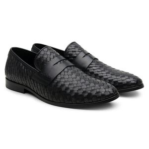 Mocassim Masculino Couro Tressê Preto GS03