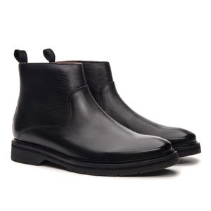 Bota Masculina Torrione com Zíper de Couro Preto