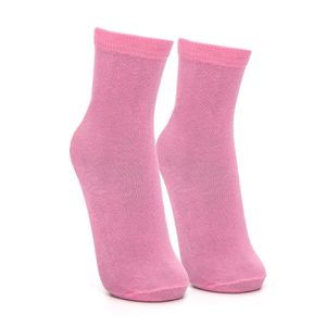 Meia de Algodão Cano Alto Rosa Claro