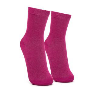 Meia de Algodão Cano Alto Rosa Escuro