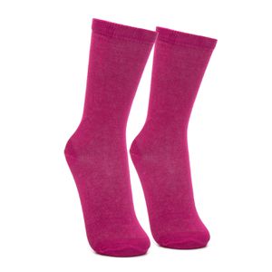 Meia de Algodão Cano Alto 3/4 Rosa Escuro