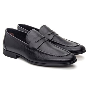 Mocassim Modena Preto Solado de Borracha