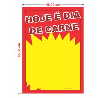 Cartaz hoje é dia de carne 46x65cm - 65964664 - GRÁFICA ARDO