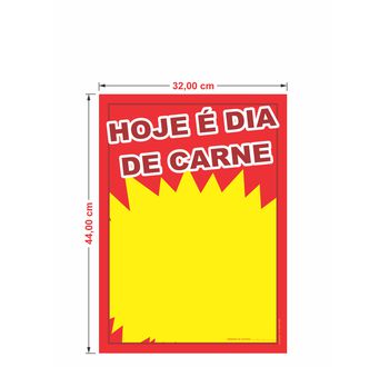 Cartaz hoje é dia de carne 32x44cm - 546154 - GRÁFICA ARDO
