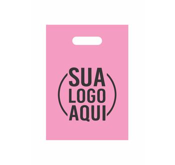 Sacola Plástica rosa - 006 - GRÁFICA ARDO