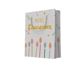 SACOLA MUITAS FELICIDADES - MUI18FELM - GRÁFICA ARDO