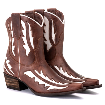 Bota Feminina Texana Tucson - Couro Euro Texas Whi... - Tucson Boots