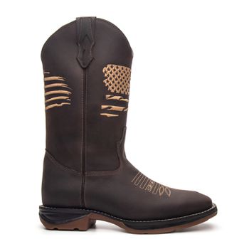 BOTA MASCULINA TEXANA COURO RÚSTICO CAFÉ CANO ALTO EUA - Xucrão Boots | Botas e Botinas Country Premium