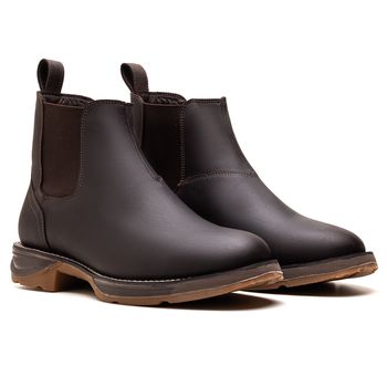 BOTA TEXANA MOD 04 ANATÔMICA COURO RÚSTICO CAFÉ BICO REDONDO - Xucrão Boots | Botas e Botinas Country Premium