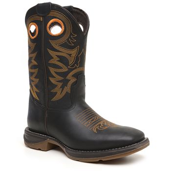 BOTA JUMP BICO QUADRADO RÚSTICO PRETO - CANO ELÁSTICO - Xucrão Boots | Botas e Botinas Country Premium