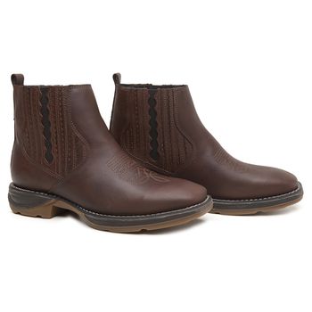 BOTA TEXANA ANATÔMICA COURO RÚSTICO FOSCO TABACO BICO QUADRADO - Xucrão Boots | Botas e Botinas Country Premium