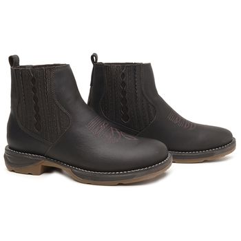 BOTA TEXANA ANATÔMICA COURO RÚSTICO FOSCO CAFÉ BICO REDONDO - Xucrão Boots | Botas e Botinas Country Premium