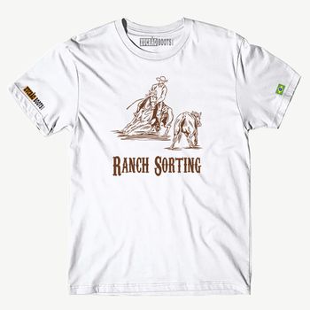 CAMISA MASCULINA RANCH SORTING T-SHIRT PREMIUM- BRANCO - Xucrão Boots | Botas e Botinas Country Premium