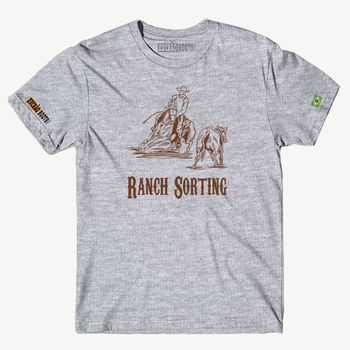 CAMISA MASCULINA RANCH SORTING T-SHIRT PREMIUM- CINZA - Xucrão Boots | Botas e Botinas Country Premium