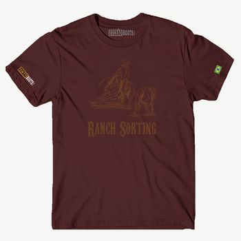 CAMISA MASCULINA RANCH T-SHIRT PREMIUM- BORDO - Xucrão Boots | Botas e Botinas Country Premium