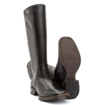 Bota Feminina Montaria em Couro Preto Solado Borracha Pré-Frezado - Xucrão Boots | Botas e Botinas Country Premium