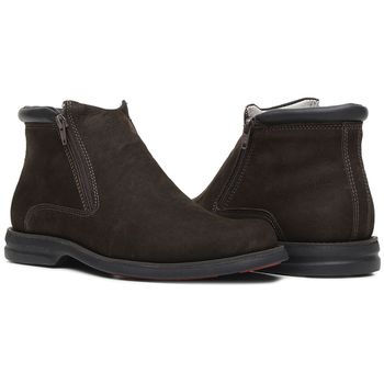 BOTA COMFORT ANATÔMICA ZIPADA COURO NOBUCK CAFÉ - Xucrão Boots | Botas e Botinas Country Premium