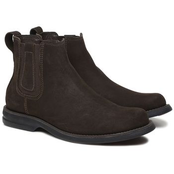 Botina Comfort Anatômica em Couro abufalado Nobuk Café forro couro espumado solado borracha - Xucrão Boots | Botas e Botinas Country Premium